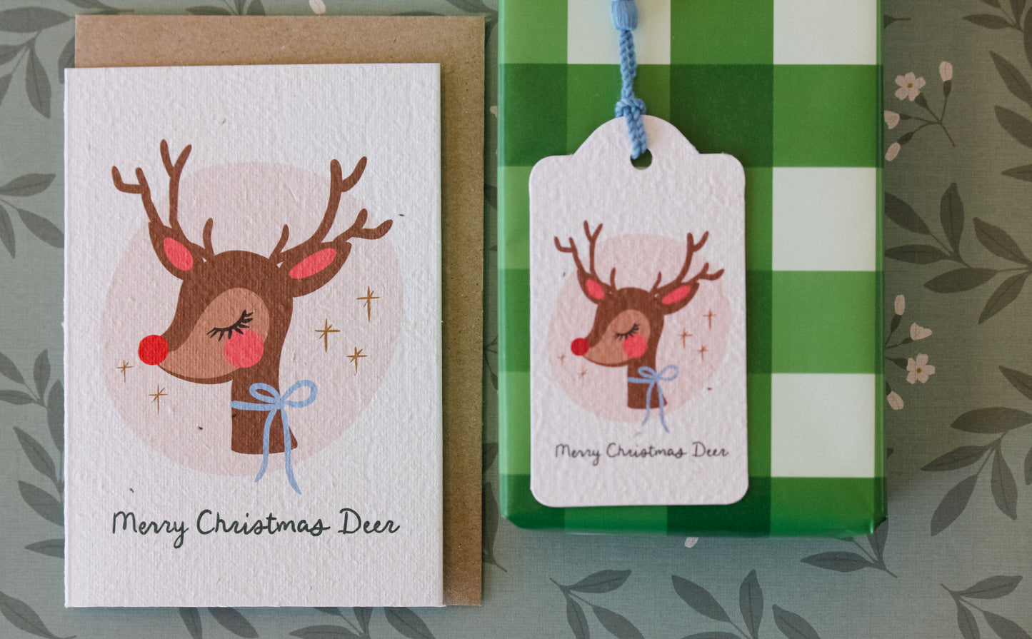 Merry Christmas Deer Plantable Card