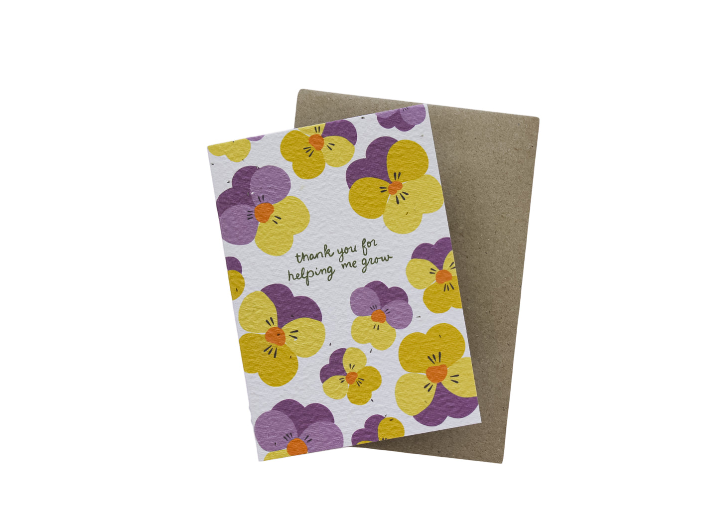 Thank You For Helping Me Grow (Pansies) Plantable Card