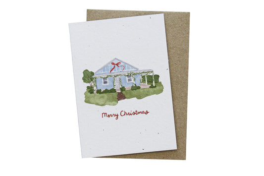 Merry Christmas Cottage Home Plantable Card Wholesale